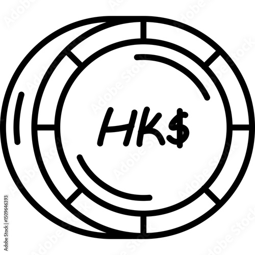 Hong Kong Dollar Coin Icon