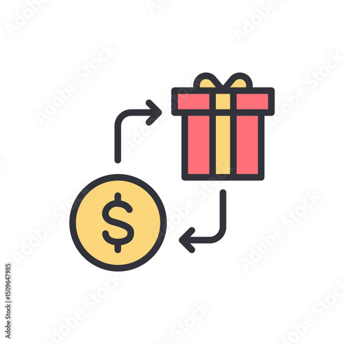 Concept Of Money Exchange For A Gift With A Transparent Backdrop