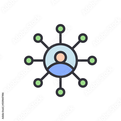 Abstract Network Communication And Social Connection Illustration Concept