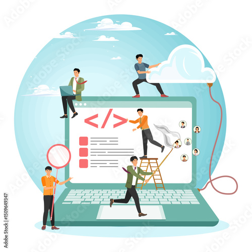 Software development, testing or deployment concept.