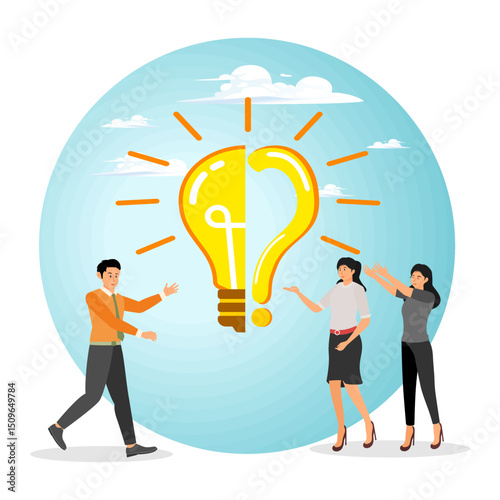 Solving problem, answering question or success resolve issues concept.
