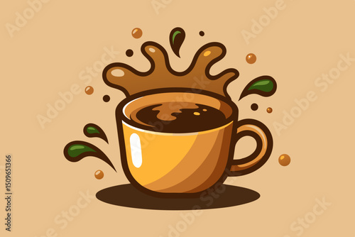 splashins coffee cup vector sign