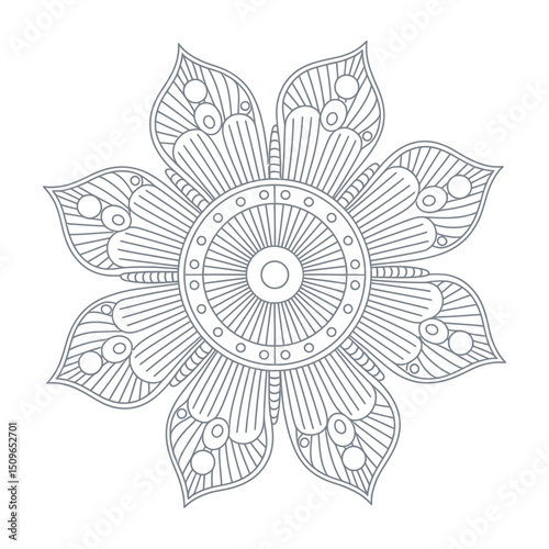 Sacred Circles: A Monochrome Mandala Vector Series