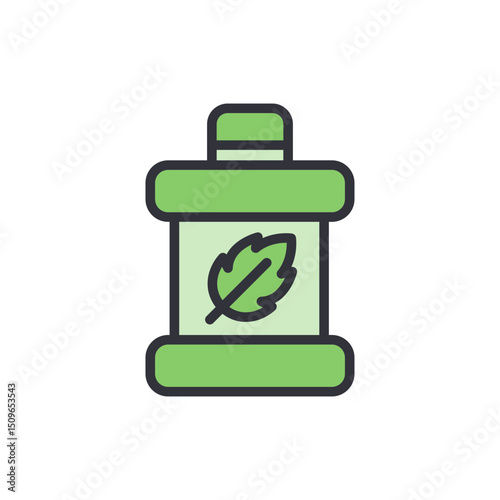 Apothecary Container With Leaf Symbolism For Herbal Preparations