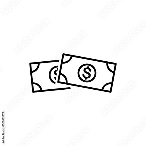 Money Icon, Currency Symbol, Financial and Payment Concept