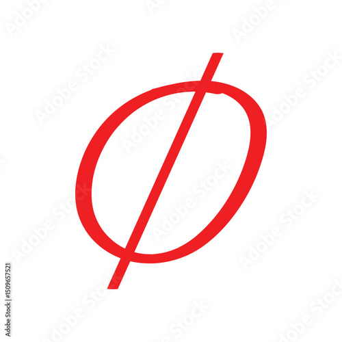 Red "Ø" Incorrect Result Mark