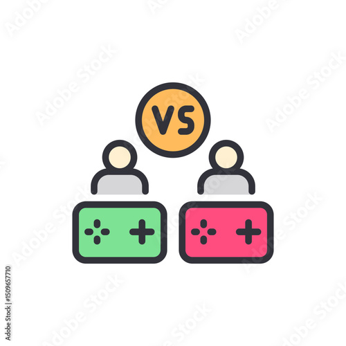 Video Game Competition Symbolizing Online Gaming Tournament Battle