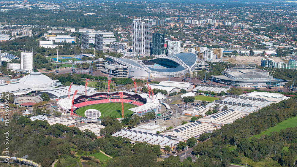 Fototapeta premium The Sydney suburb of Olympic park, site of the Sydney 2000 olympic games.