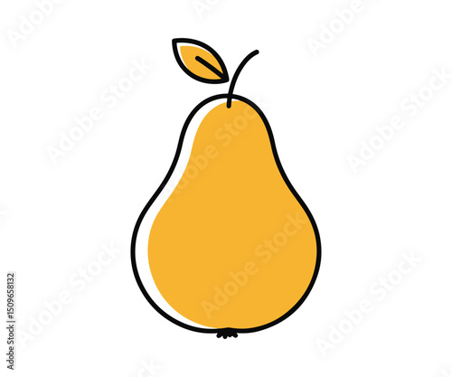 clean and simple vector design template for a pear fruit icon

