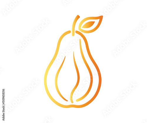 simple and clean pear fruit icon vector design template

