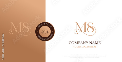 Initial MS Logo Design Vector 