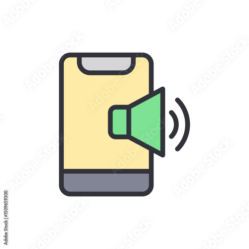 Smartphone With Volume Icon Representing Notification Or Sound Alerts