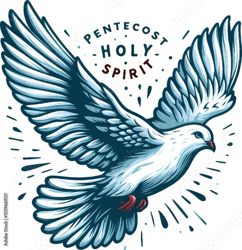 A stylized illustration of a dove, symbolizing the Holy Spirit.
