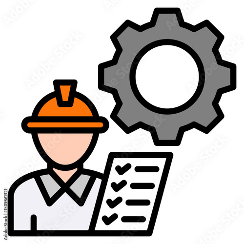 Inspection Process outline color icon