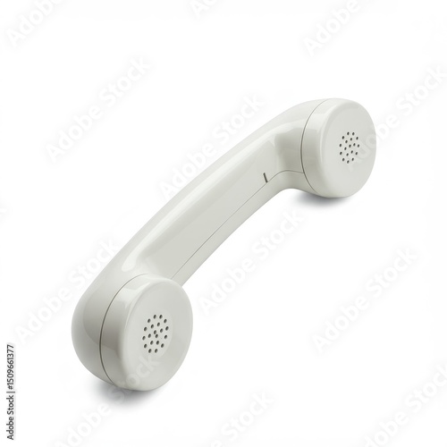 Telephone receiver isolated on white background. for communication, retro design, and customer service.
