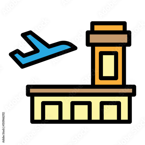 Airport Vector Filled Icon Design