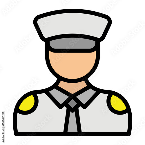 Captain Vector Filled Icon Design