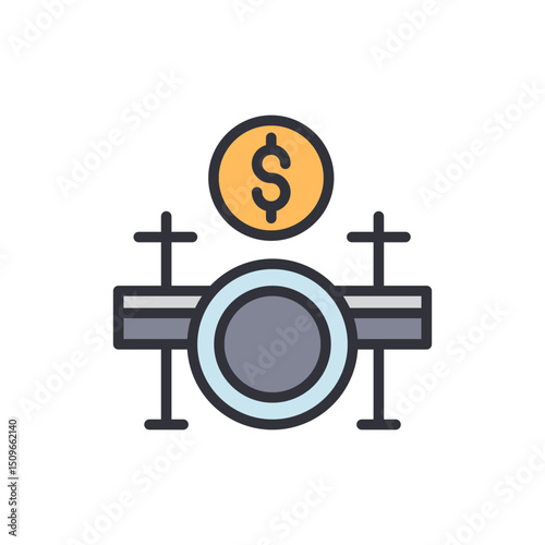 Financial Investment In The Music Industry With Symbolic Dollar Icon
