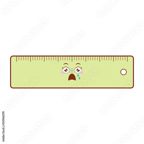 ruler scared face cartoon cute