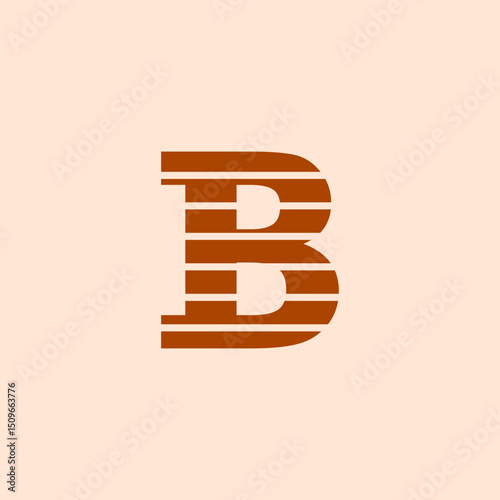 B letter with lines