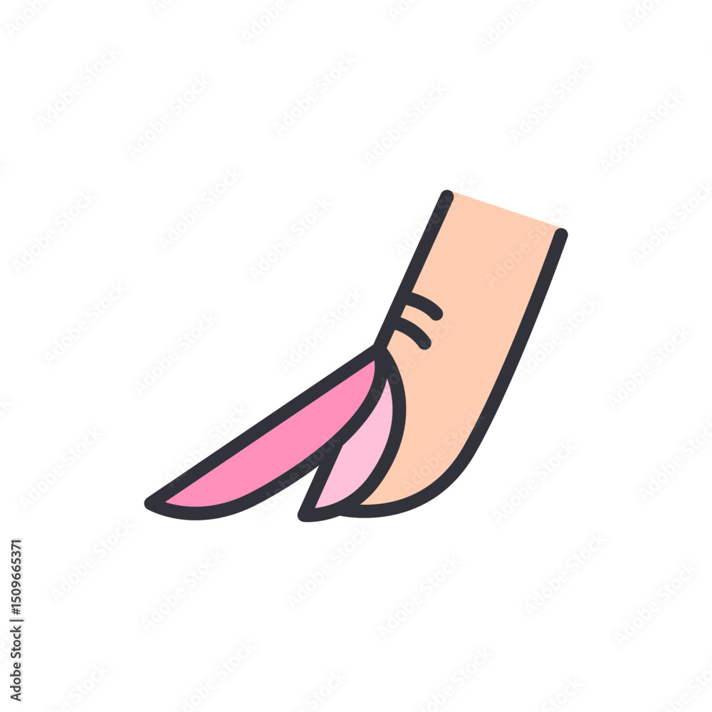Stylized Finger With Manicured Nail In Pink Tones Elegant Look Stylized Finger With Manicured Nail In Pink Tones Elegant Look