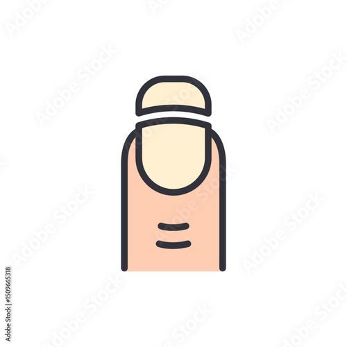 Stylized Human Finger With A Manicured Nail On Transparent View