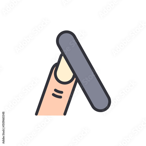 Digital Illustration Of A Finger Being Manicured With Nail File