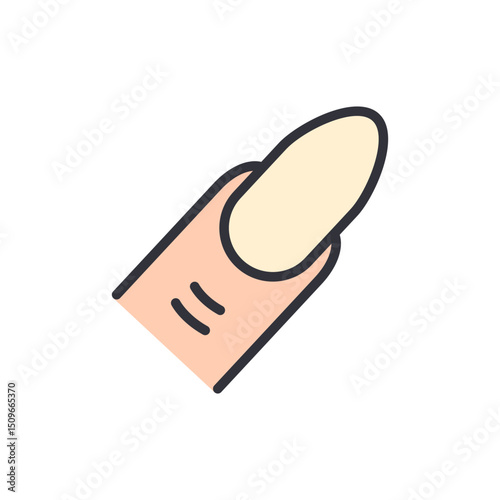 Elegant Finger With Manicured Oval Shaped Nail On Transparent Canvas