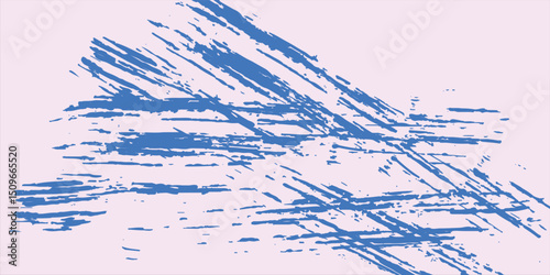 Grainy blue spiral brush stroke with spray texture. Hand drawn distress damaged edge vintage banner with spiral bold line. Grainy bold brush strokes texture with scattered tiny dots. Retro background.