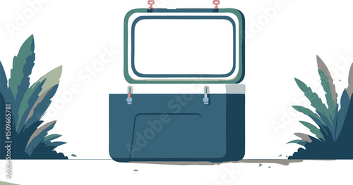 Open Cooler Illustration: Flat Design Summer Picnic Element