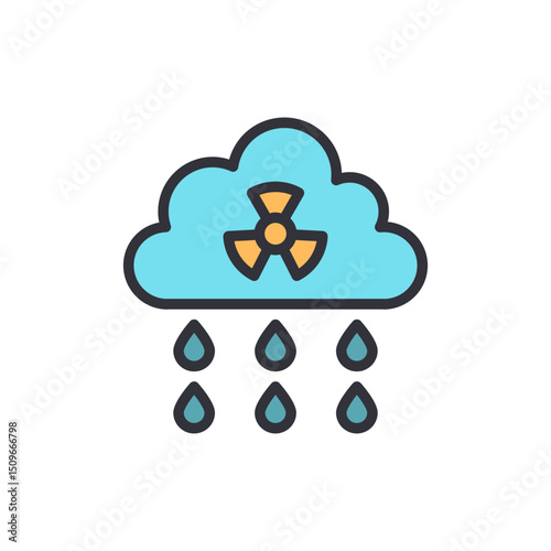 Radioactive Rainfall Illustration Representing Environmental Contamination Danger