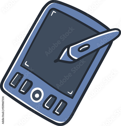 Cute Cartoon Pen Tablet Illustration