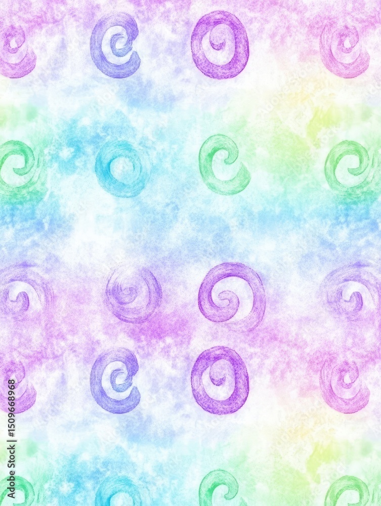 Pastel swirls on watercolor background Pastel swirls on watercolor background