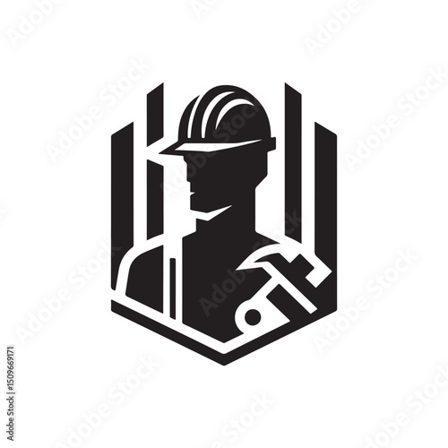 construction vector silhouette clip art logo design illustration