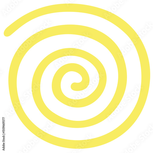 Spiral Line Yellow Design Element Vector