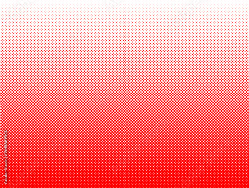 red polka Dotted halftone gradient texture background. Vanishing polka dot background. Repeating dots gradation pattern background. Black fading comic pop art overlay backdrop. Raster effect wallpaper