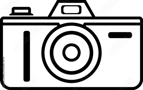 Black and White/Transparent Camera Clipart Sign Symbol Icon Logo - Simple Photography Graphic