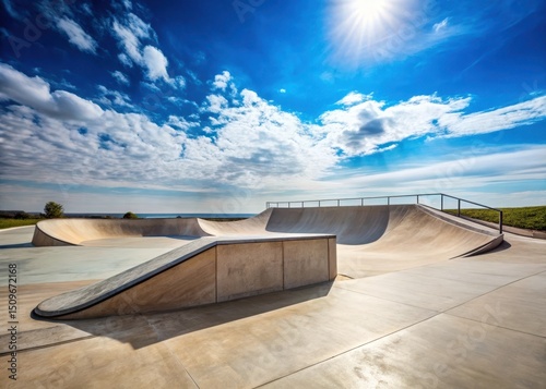 Wallpaper Mural Concrete Skate Ramp under Blue Sky Torontodigital.ca