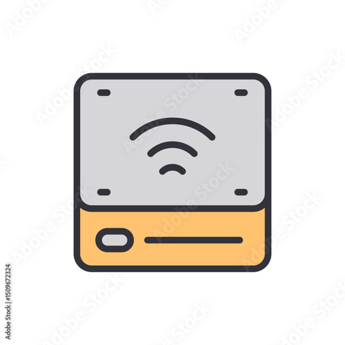 Modern Wireless Router Device Design On Transparent Graphic Illustration