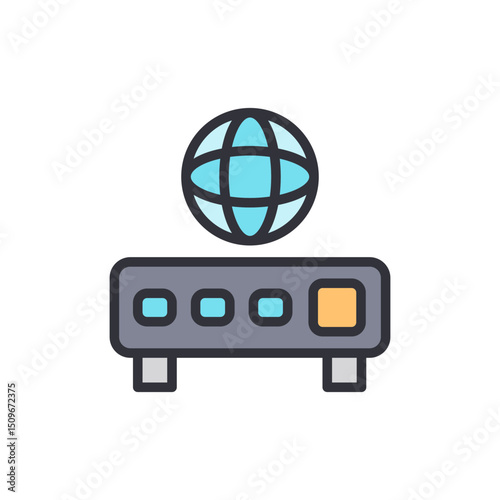 Modern Wireless Router Connecting The World With An Internet Access Point