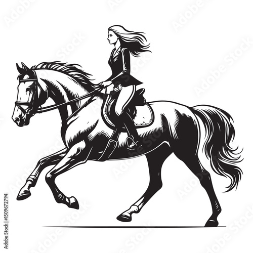Female racehorse rider vector image