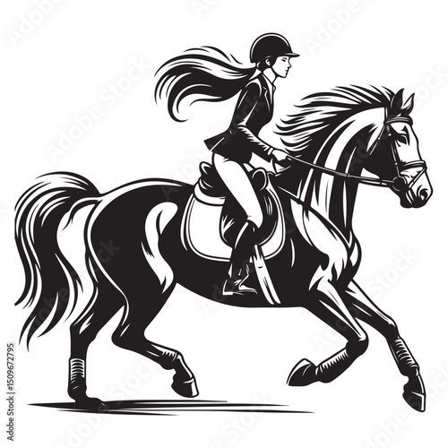Female racehorse rider vector image