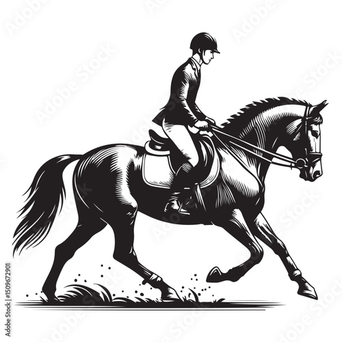 Male racehorse rider vector illustration