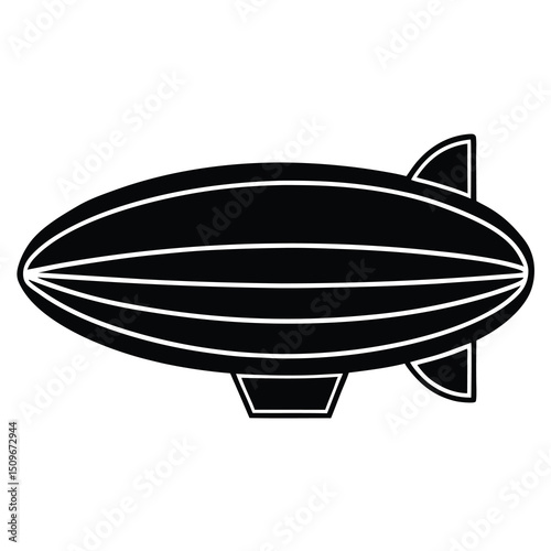 Simple outline glyph style blimp icon