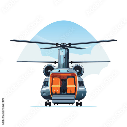 Boeing ch 47 chinook helicopter vector illustration