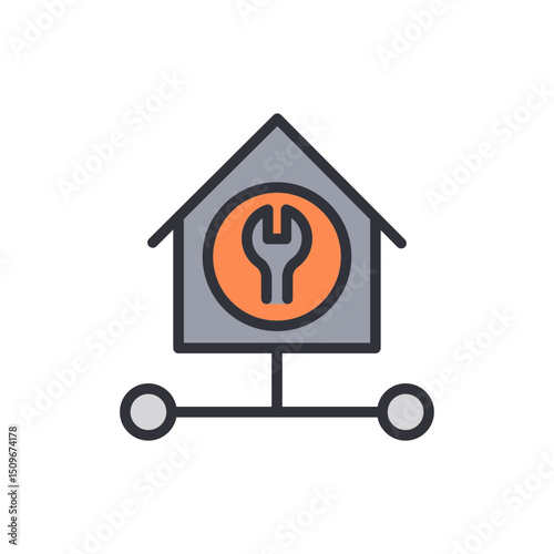 Repair And Maintenance Home Service Connected To Network Concept