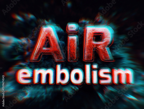 Air embolism 3d text