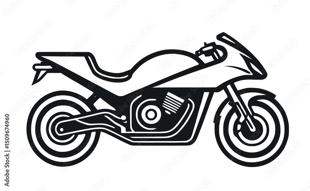 Fototapeta premium motorcycle icon cartoon illustration