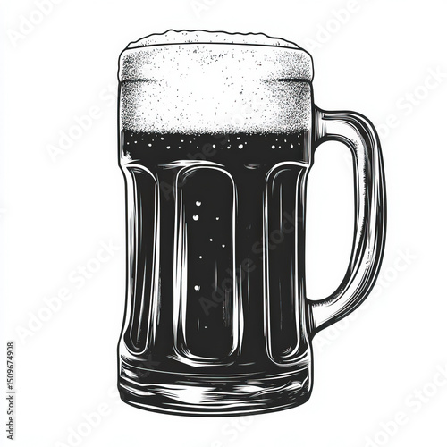 beer mug silhouette , black...