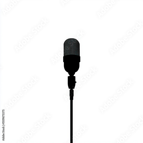 mic silhouette , black and ...